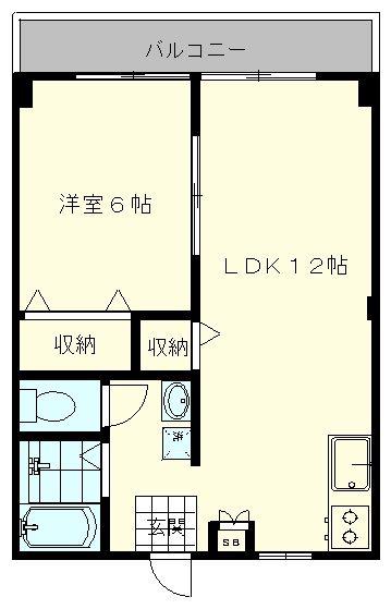 α-NEXT北越谷第4 2番館(1LDK/3階)の間取り写真