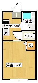 パレット赤松(1K/2階)の間取り写真