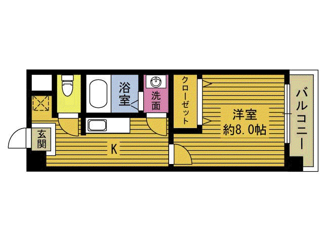 アムール鶴川(1K/3階)の間取り写真