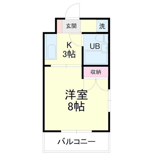 アパルトーノイン(1K/1階)の間取り写真