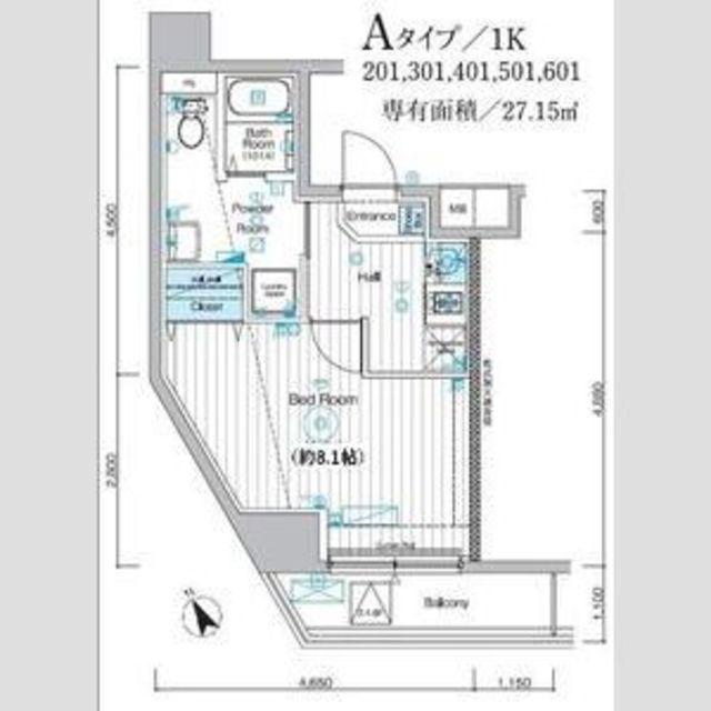MAXIV ALIVE堀切菖蒲園(1K/2階)の間取り写真