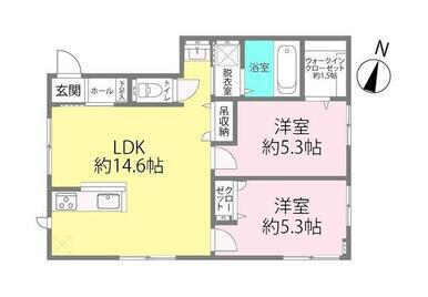 CASA DE MASCOTAS(2LDK/1階)の間取り写真