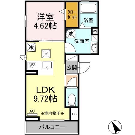 パインバレー三番町/オーガスタ三番町 パインバレー三番町(1LDK/2階)の間取り写真