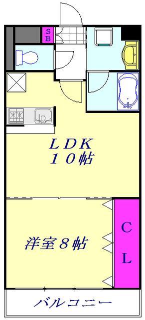 ヴァンベール川口(1LDK/3階)の間取り写真