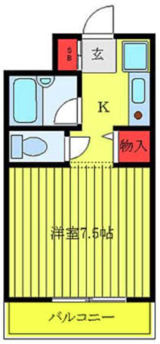 菱和パレス池袋本町(1K/2階)の間取り写真