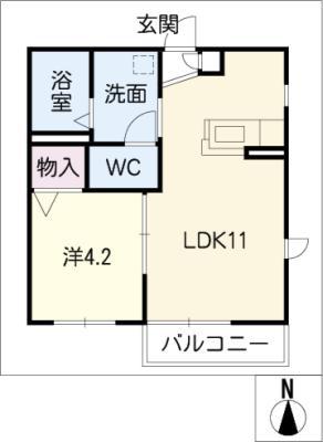 メゾン小浜(1LDK/2階)の間取り写真