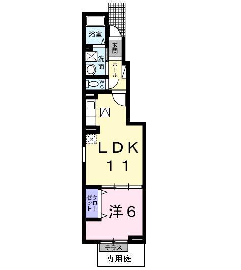 レジデンス光陽(1LDK/1階)の間取り写真