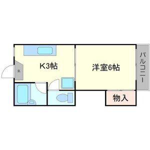 ナオミハイツ2(1K/2階)の間取り写真