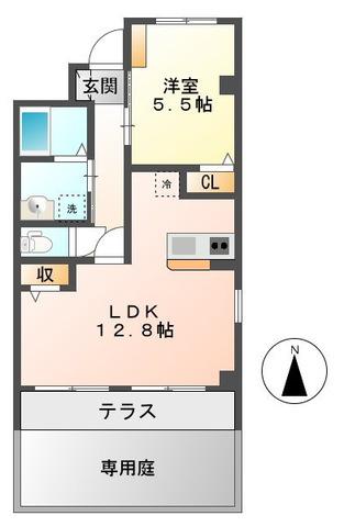 プランドール ステージ(1LDK/1階)の間取り写真
