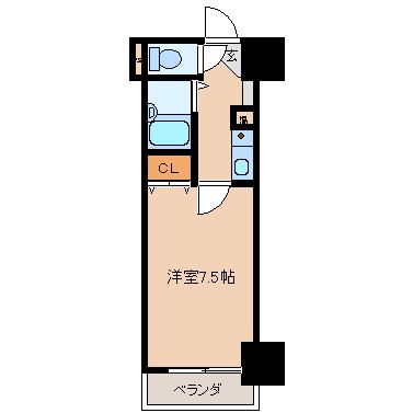 ルエメゾンロワール久留米I(1K/3階)の間取り写真
