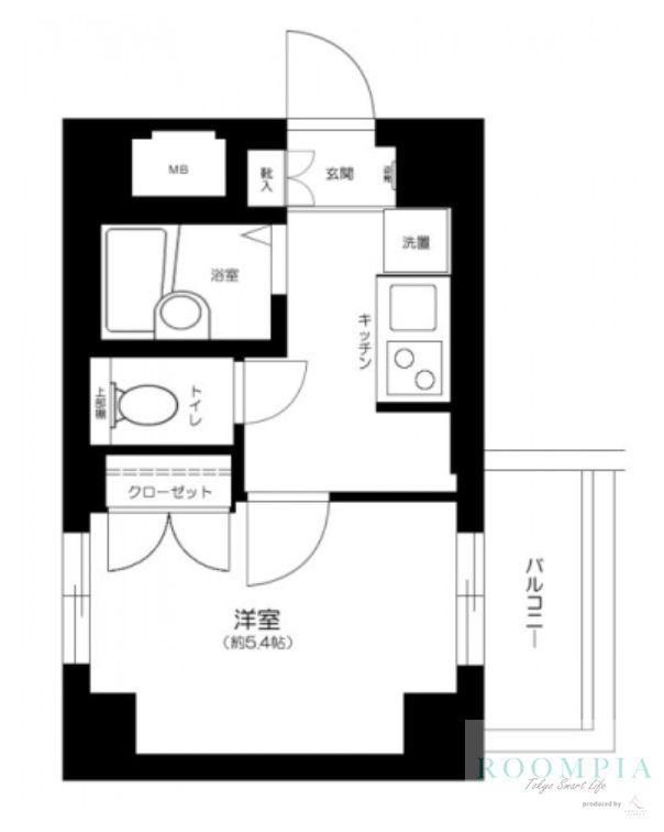エクセリア神楽坂(1K/4階)の間取り写真