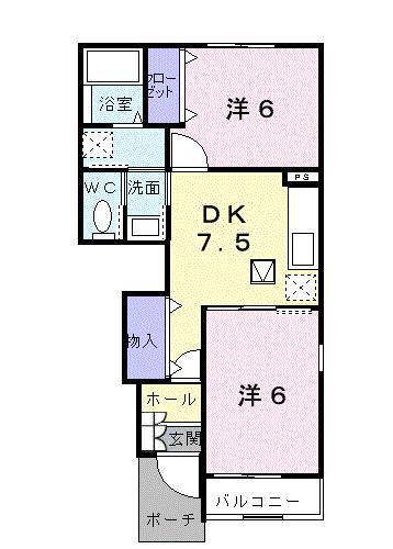グレイスヴィラ(2DK/1階)の間取り写真
