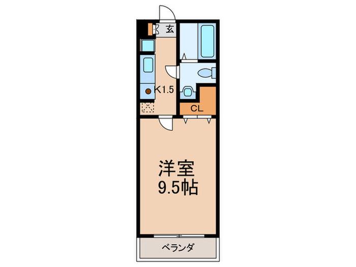 メモリアル空港東(1K/2階)の間取り写真