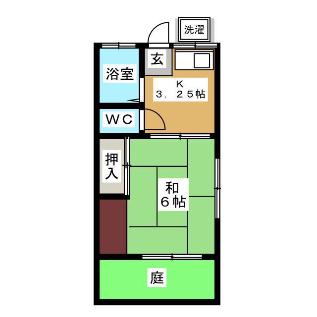 富士見荘(1K/1階)の間取り写真