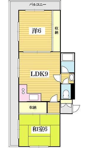 ムックビルパート20(2LDK/7階)の間取り写真