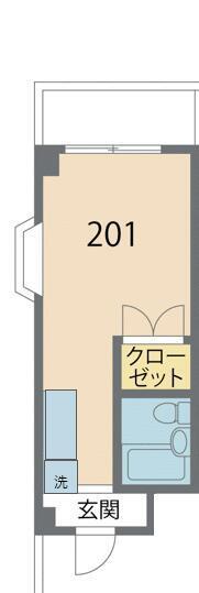 ポルシェ矢部II(ワンルーム/3階)の間取り写真