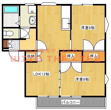 上津コーポ(2LDK/2階)の間取り写真