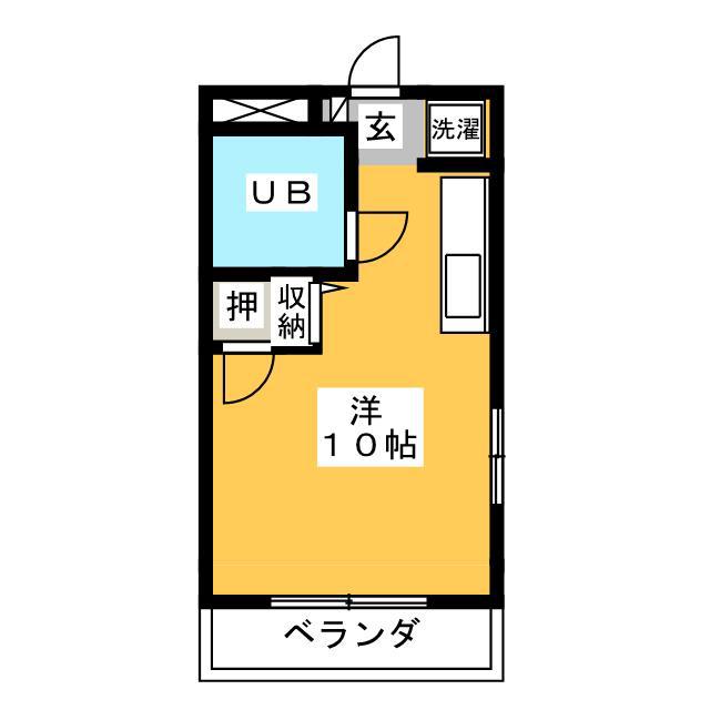 コーポM(ワンルーム/2階)の間取り写真