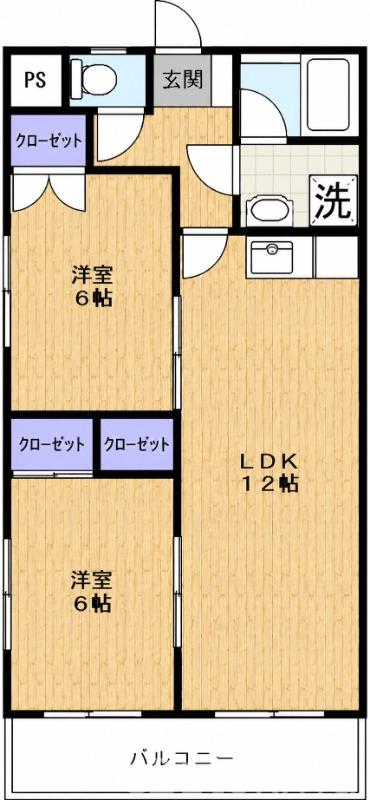 グランドゥール(2LDK/4階)の間取り写真