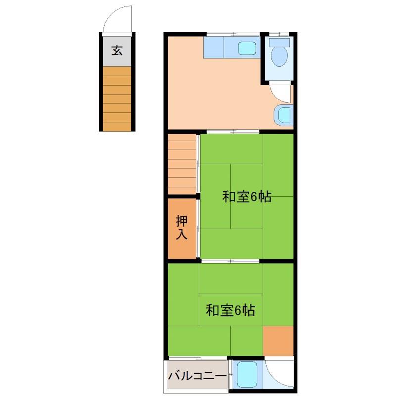 坂田文化(2DK/2階)の間取り写真