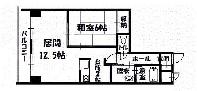 オークヒルズ2.6(1LDK/4階)の間取り写真