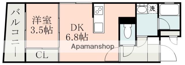 ITERRACE(1DK/3階)の間取り写真