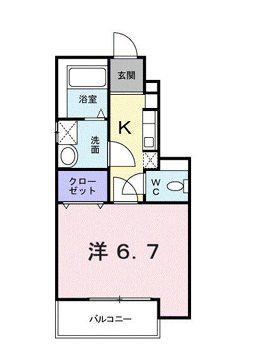 ハッピーハウス(1K/1階)の間取り写真