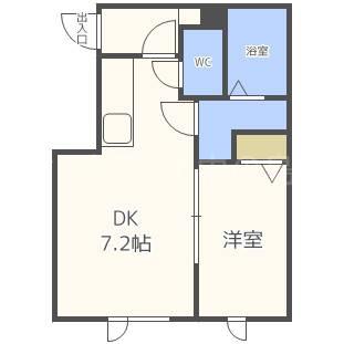 エルドラード平岸(1DK/3階)の間取り写真