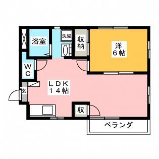 ル ヴィラージュ(1LDK/1階)の間取り写真