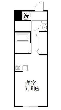 プリズム八千代台(ワンルーム/1階)の間取り写真