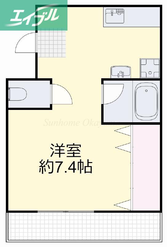 サンライズマンション(1K/3階)の間取り写真