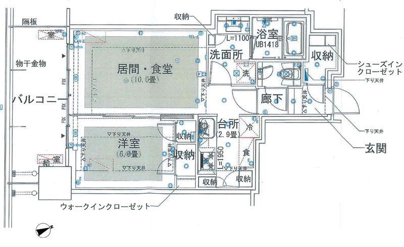 グランドシティタワー池袋(1LDK/6階)の間取り写真