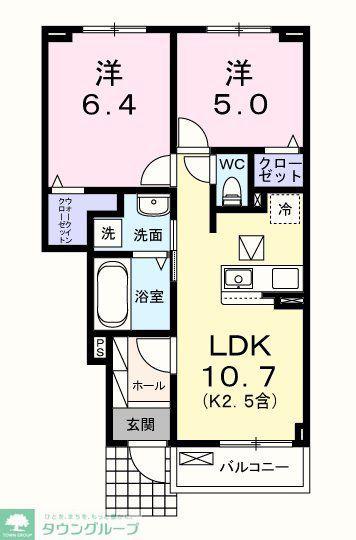 サニーリーヴズ(2LDK/1階)の間取り写真