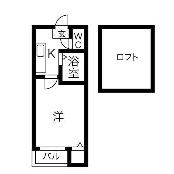 LOFT4千種(1SK/2階)の間取り写真