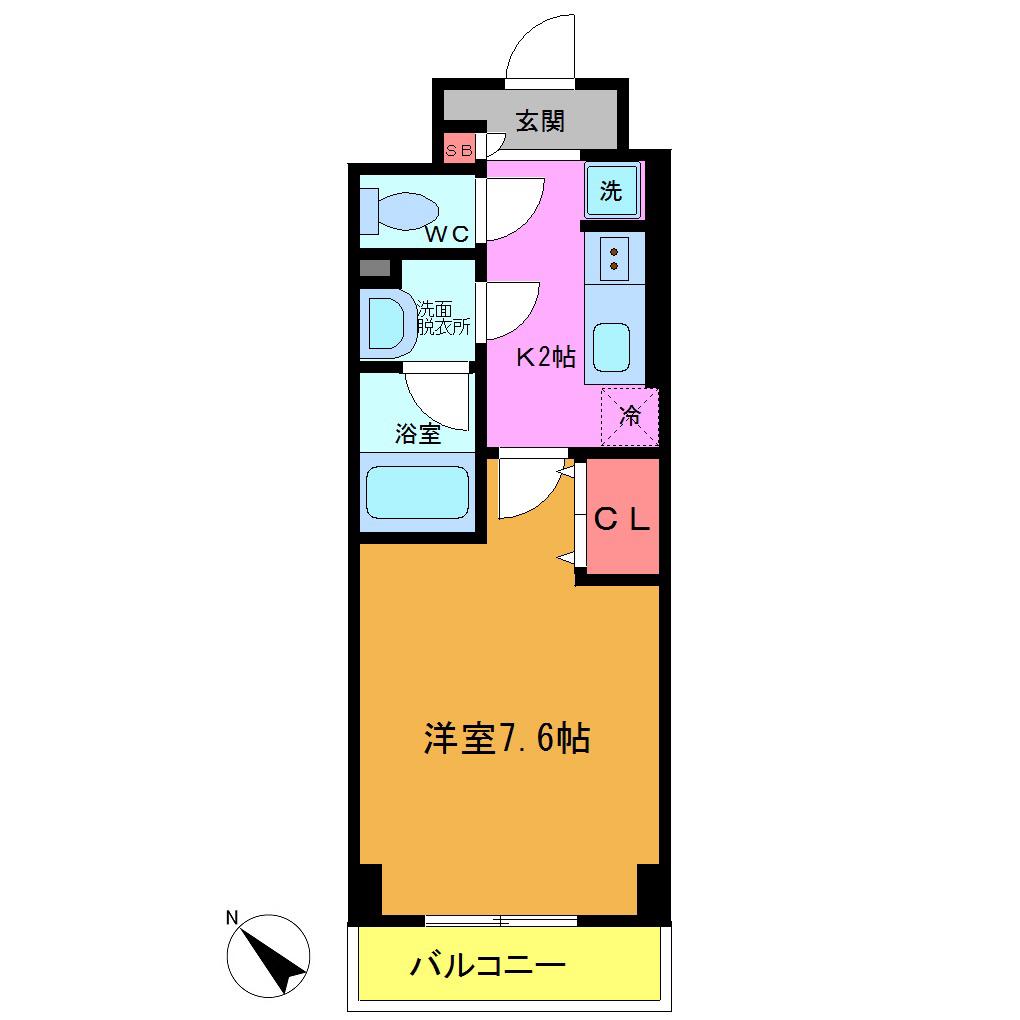 パークアネックス(1K/4階)の間取り写真