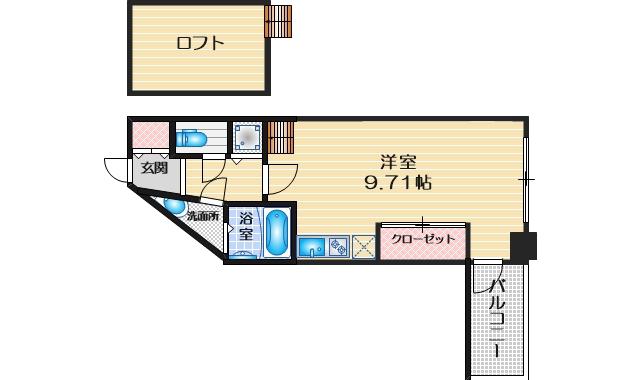 フォレステージュ江坂垂水町(ワンルーム/5階)の間取り写真