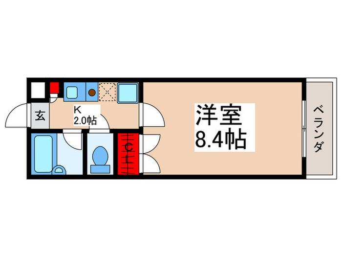 クレオ舞浜II(1K/1階)の間取り写真
