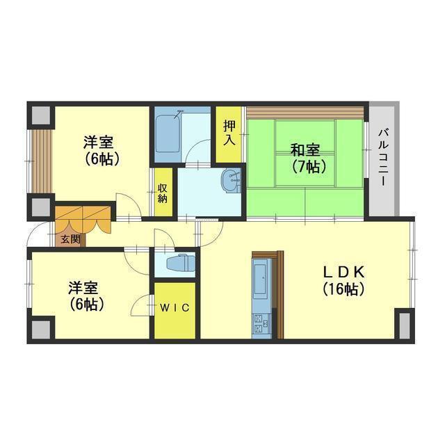 フローレンス(3LDK/2階)の間取り写真