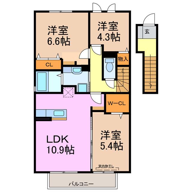 CHOUETTE(3LDK/2階)の間取り写真