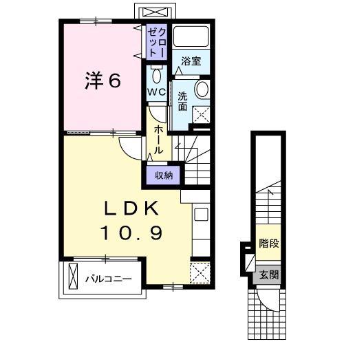 サンハイムIII(1LDK/2階)の間取り写真
