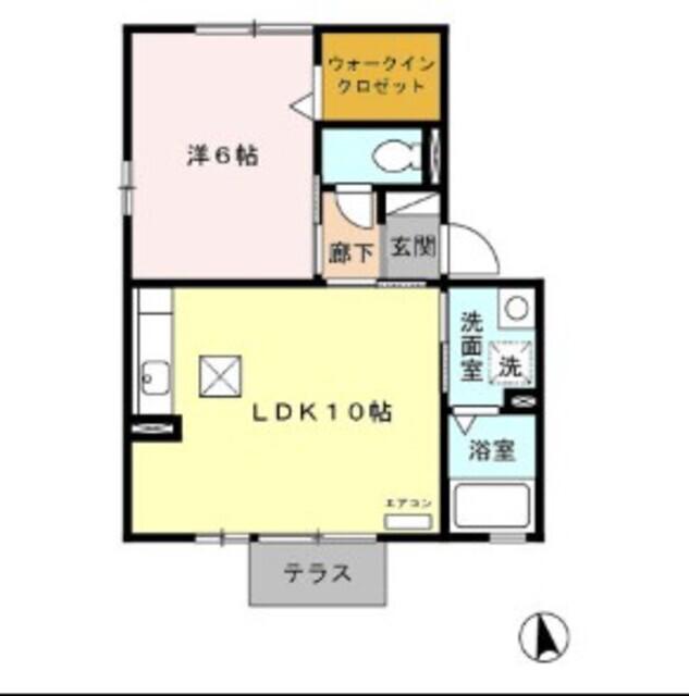 ホープMI・III(1LDK/1階)の間取り写真