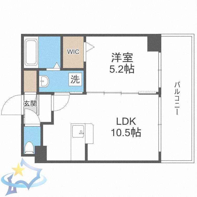 スペチアーレ伏見ウエスト(1LDK/8階)の間取り写真