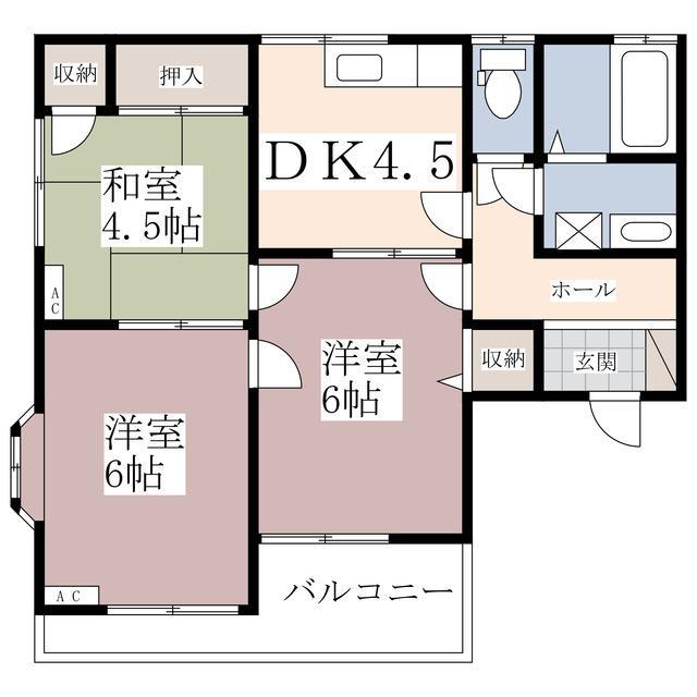 シティライフK&L(3DK/1階)の間取り写真