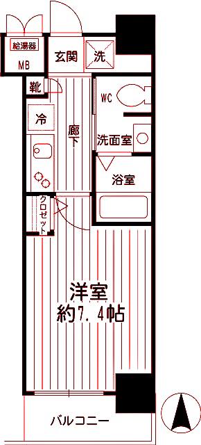NCONFOR(1K/9階)の間取り写真