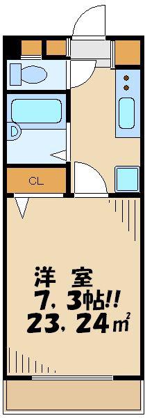 大木ロイヤルマンション(1K/3階)の間取り写真