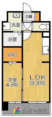 MODERN PALAZZO HAKAT(1LDK/2階)の間取り写真