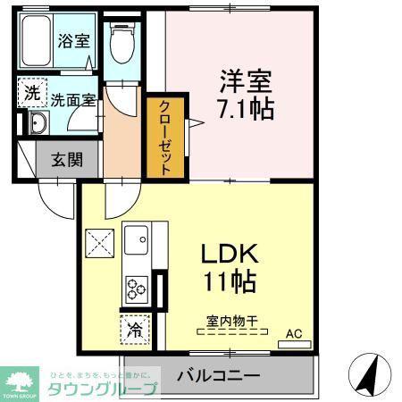 プランドールAI(1LDK/2階)の間取り写真
