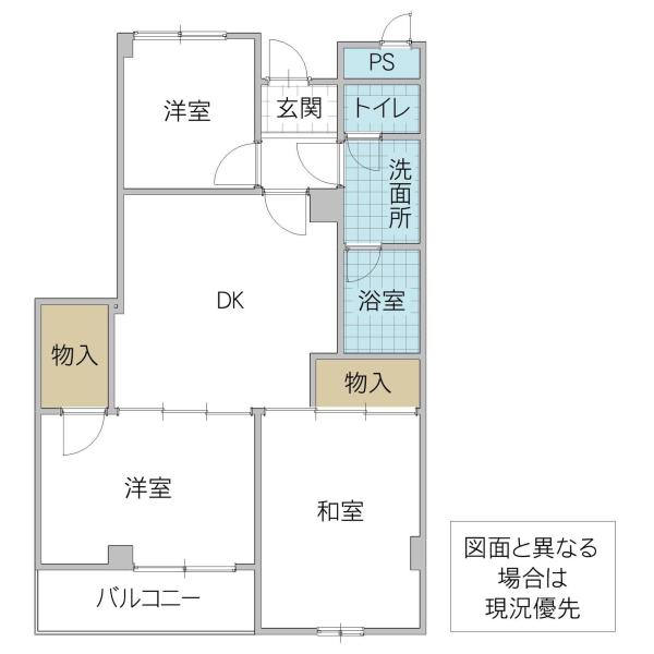 ヒルズM(3DK/2階)の間取り写真