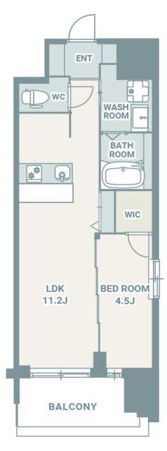 スプランディッド門前仲町(1LDK/8階)の間取り写真