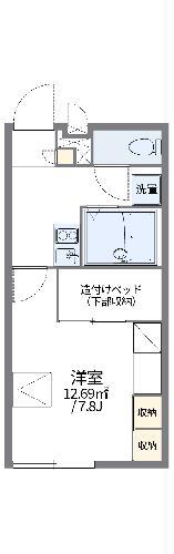 レオパレスリバーサイド コート(1K/2階)の間取り写真
